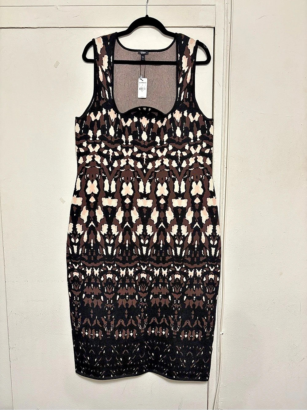 Express Dress in Black & Brown XL NWT